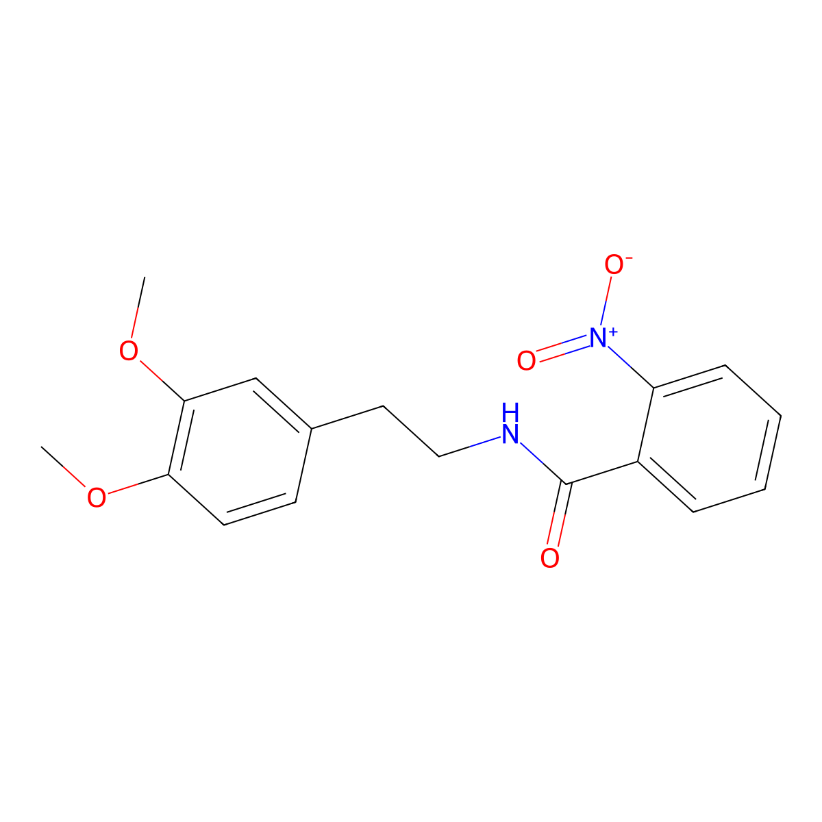 N-[2-(3,4-dimethoxyphenyl)ethyl]-2-nitrobenzamide molecular structure, CAS 19007-49-9