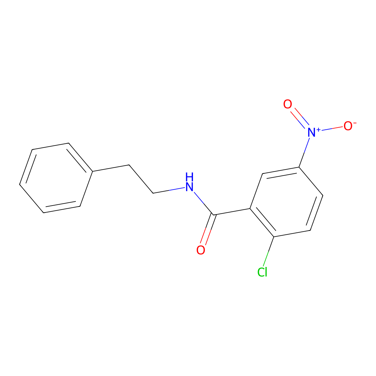 2-chloro-5-nitro-N-(2-phenylethyl)benzamide molecular structure, CAS 19007-50-2