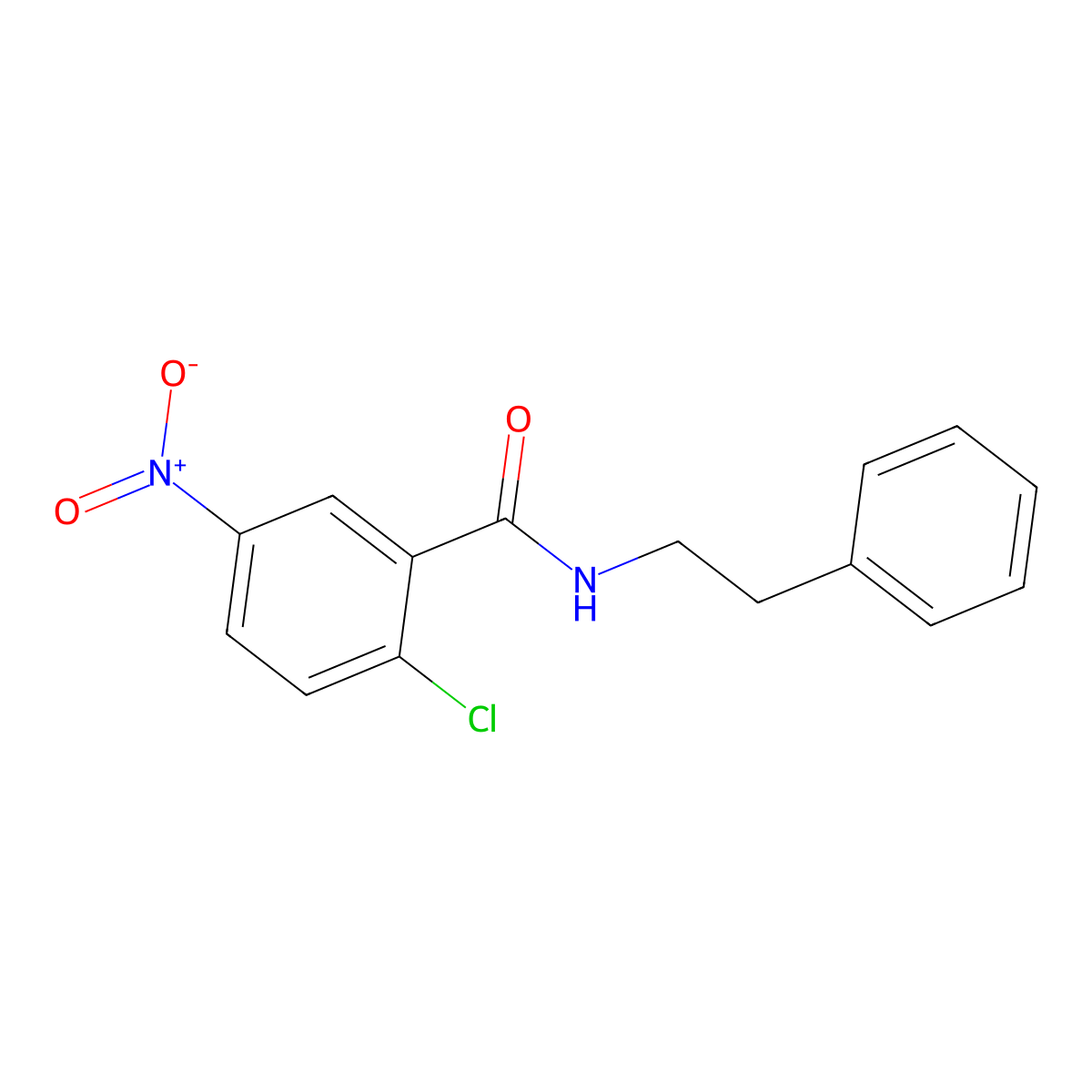 2-chloro-5-nitro-N-(2-phenylethyl)benzamide molecular structure, CAS 19007-50-2