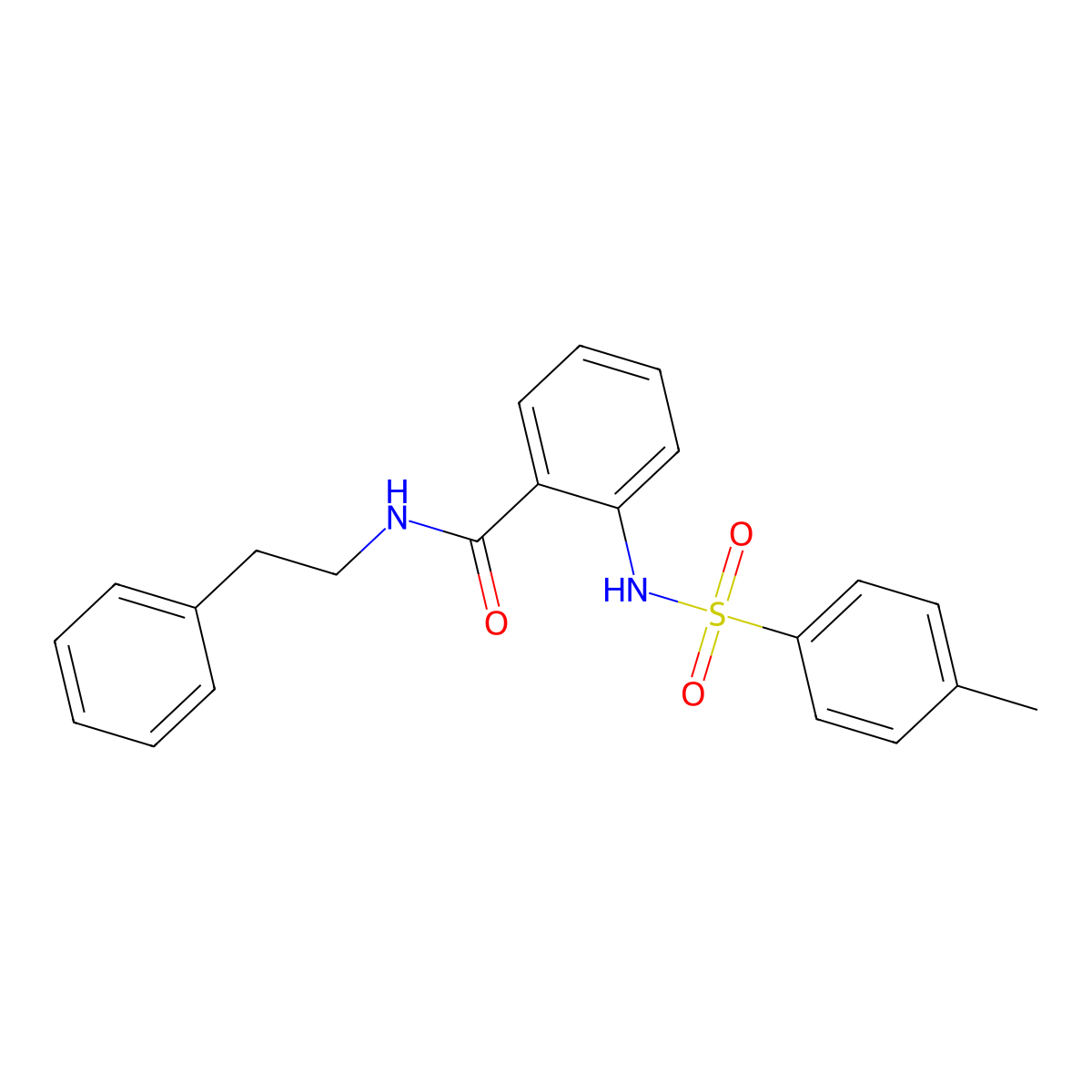 N-Phenethyl-2-(toluene-4-sulfonylamino)-benzamide molecular structure, CAS 19007-51-3