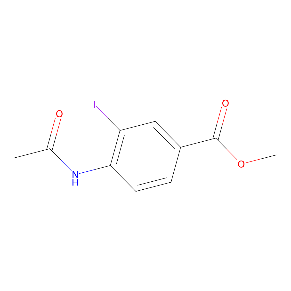 Methyl 4-acetamido-3-iodobenzoate molecular structure, CAS 190071-23-9