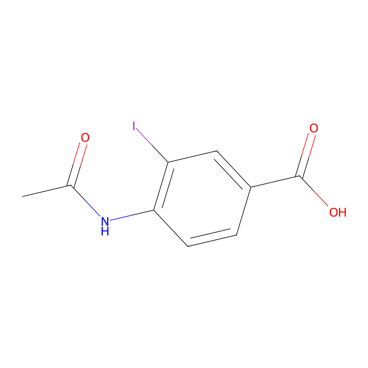 4-Acetamido-3-iodobenzoic acid molecular structure, CAS 190071-24-0