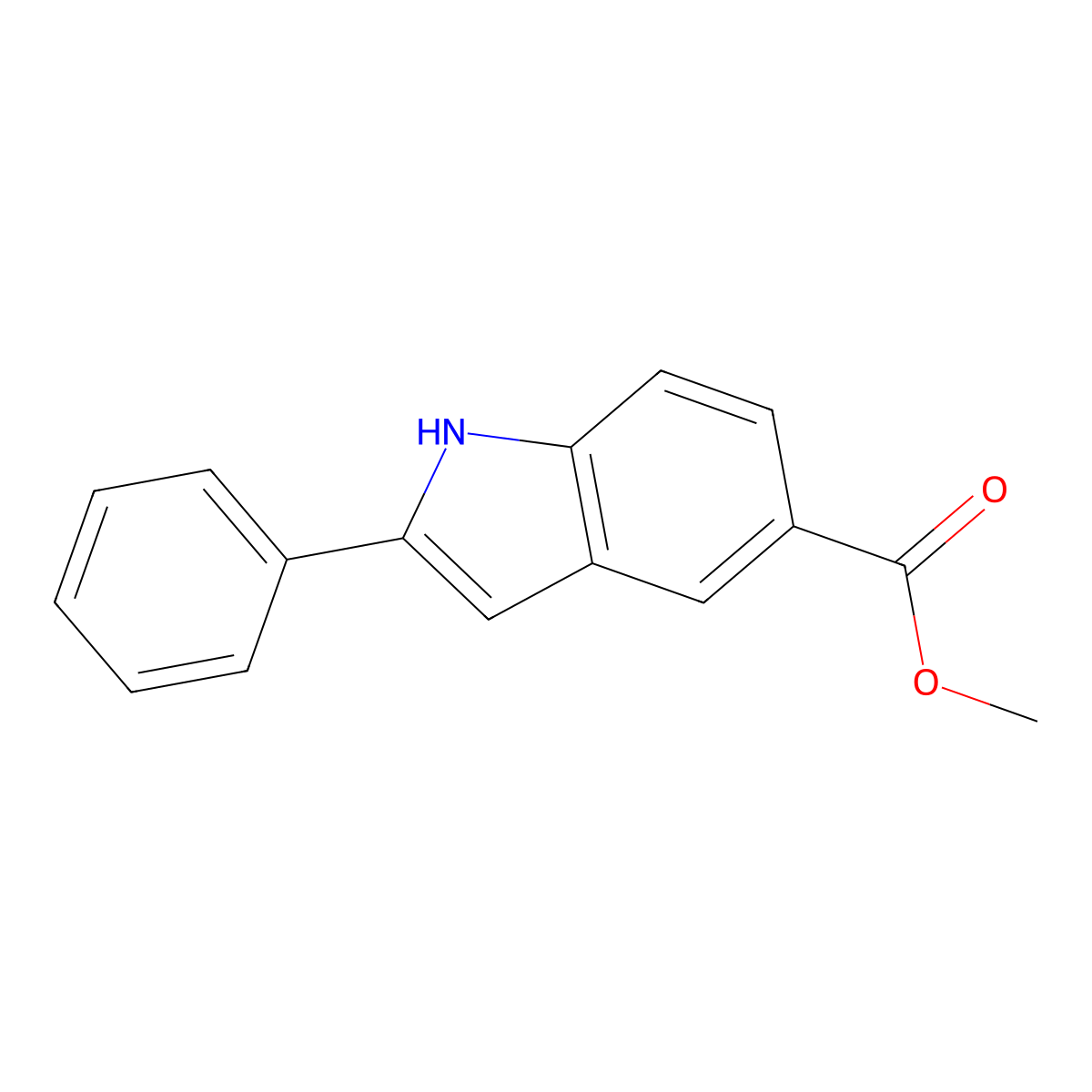 Methyl 2-phenyl-1H-indole-5-carboxylate molecular structure, CAS 190071-25-1