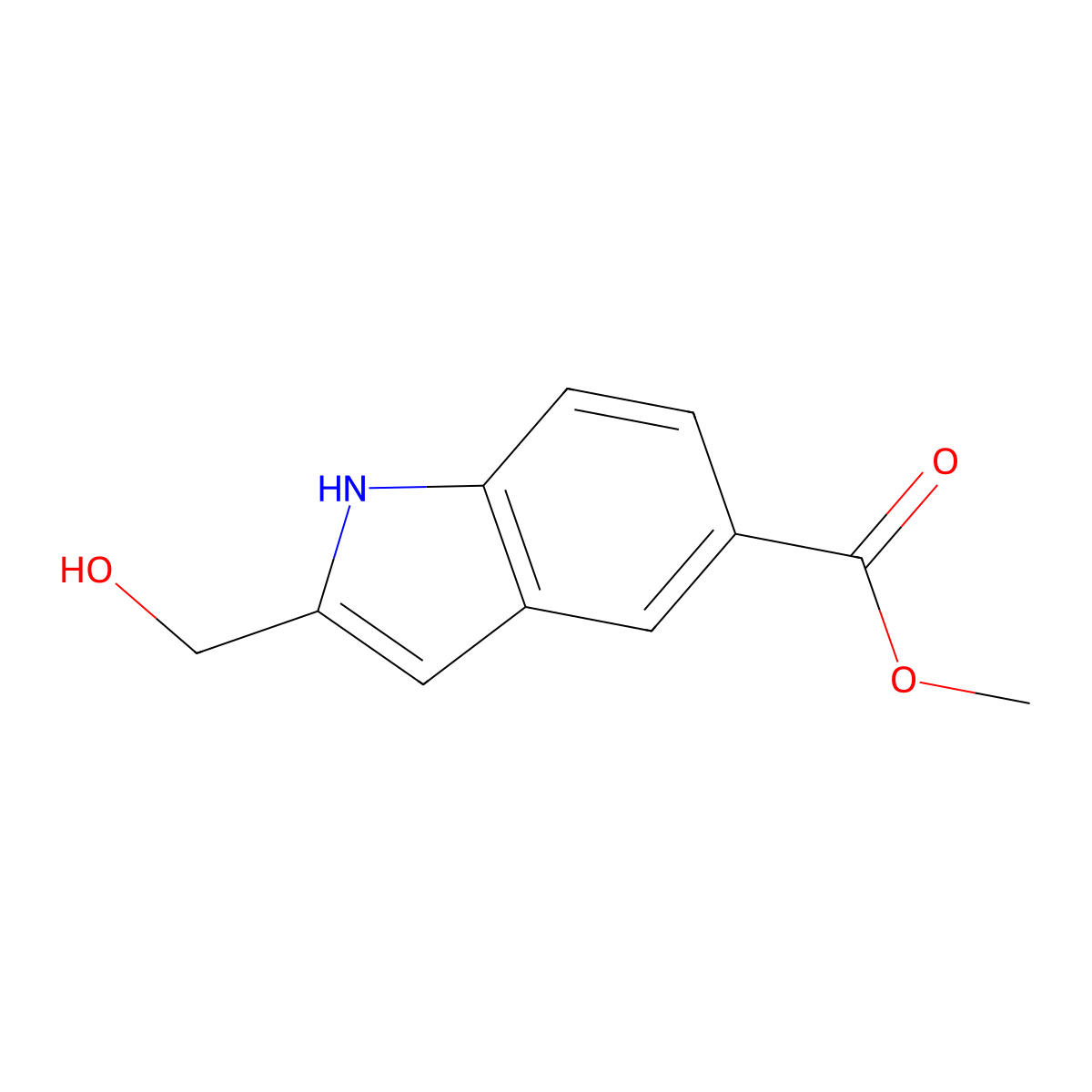 Methyl 2-(hydroxymethyl)-1H-indole-5-carboxylate molecular structure, CAS 190071-26-2