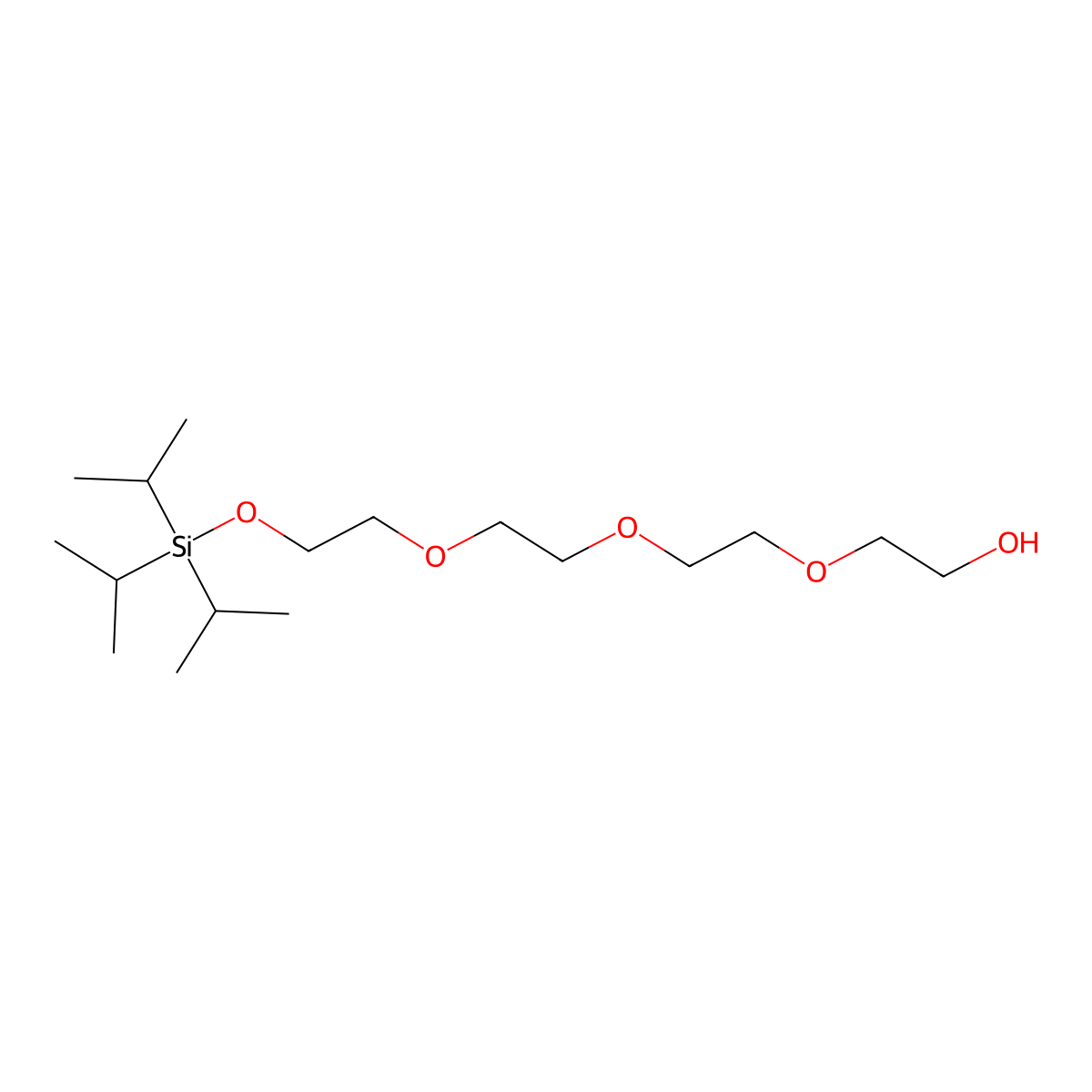 3,3-Diisopropyl-2-methyl-4,7,10,13-tetraoxa-3-silapentadecan-15-ol molecular structure, CAS 1900735-92-3