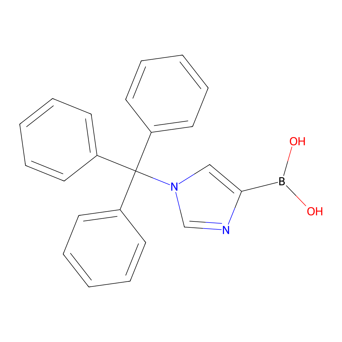 (1-Tritylimidazol-4-yl)boronic acid molecular structure, CAS 1900755-49-8