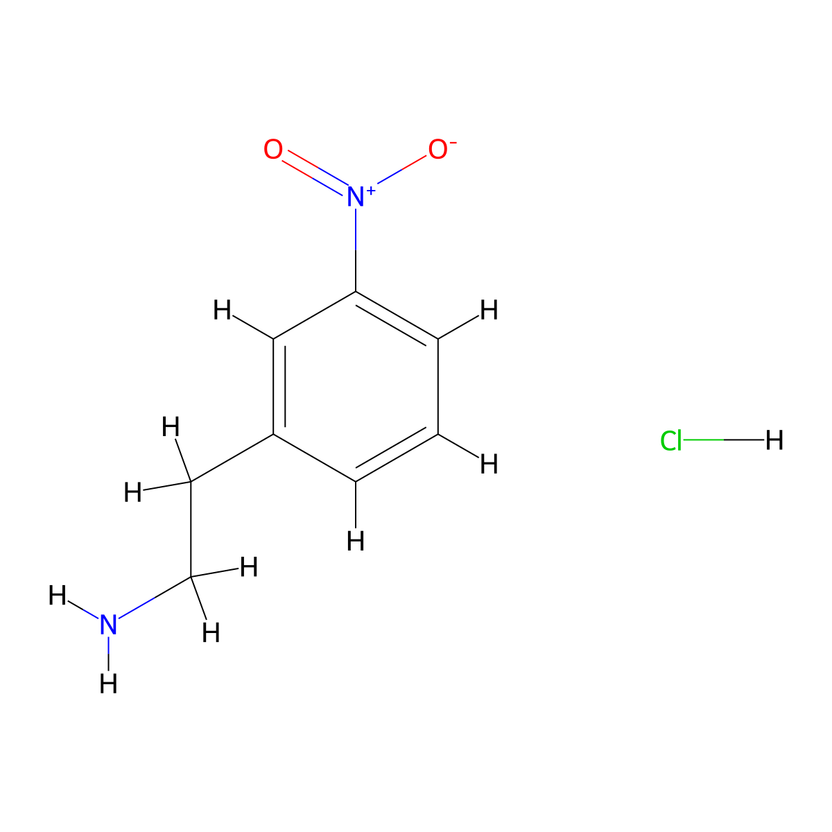 2-(3-Nitrophenyl)ethan-1-amine hydrochloride molecular structure, CAS 19008-62-9