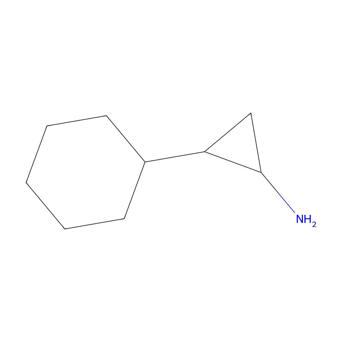 2-Cyclohexylcyclopropan-1-amine molecular structure, CAS 19009-70-2