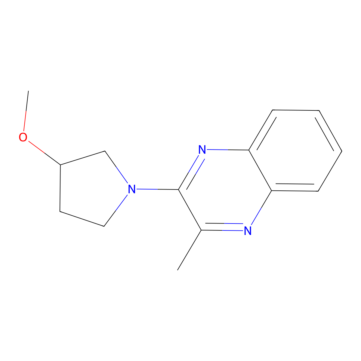 2-(3-Methoxypyrrolidin-1-yl)-3-methylquinoxaline molecular structure, CAS 1900900-59-5