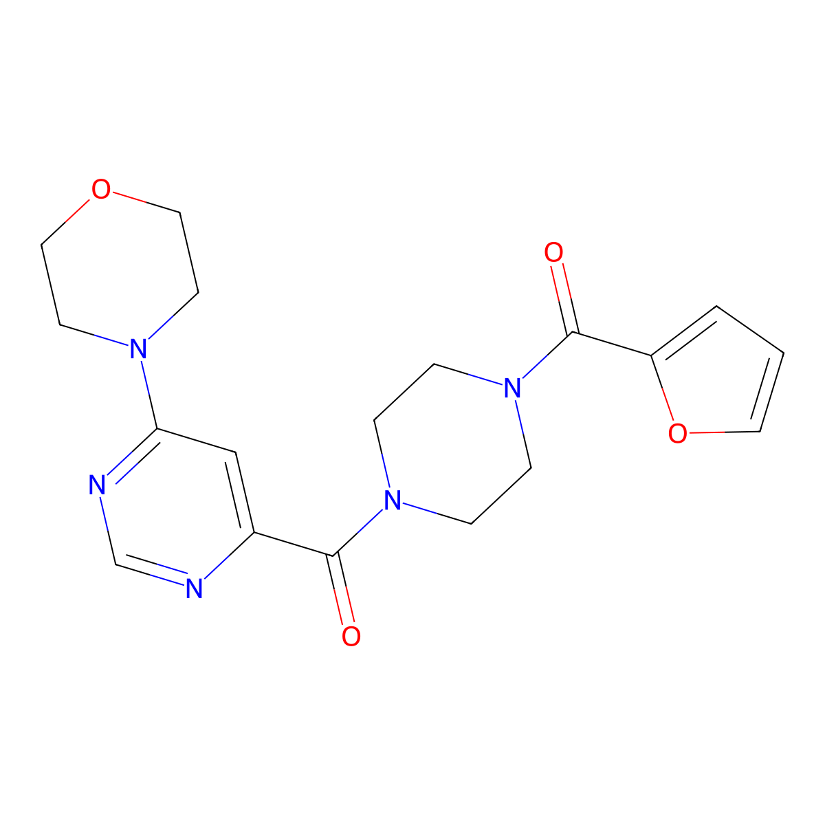 (4-(Furan-2-carbonyl)piperazin-1-yl)(6-morpholinopyrimidin-4-yl)methanone molecular structure, CAS 1901058-91-0