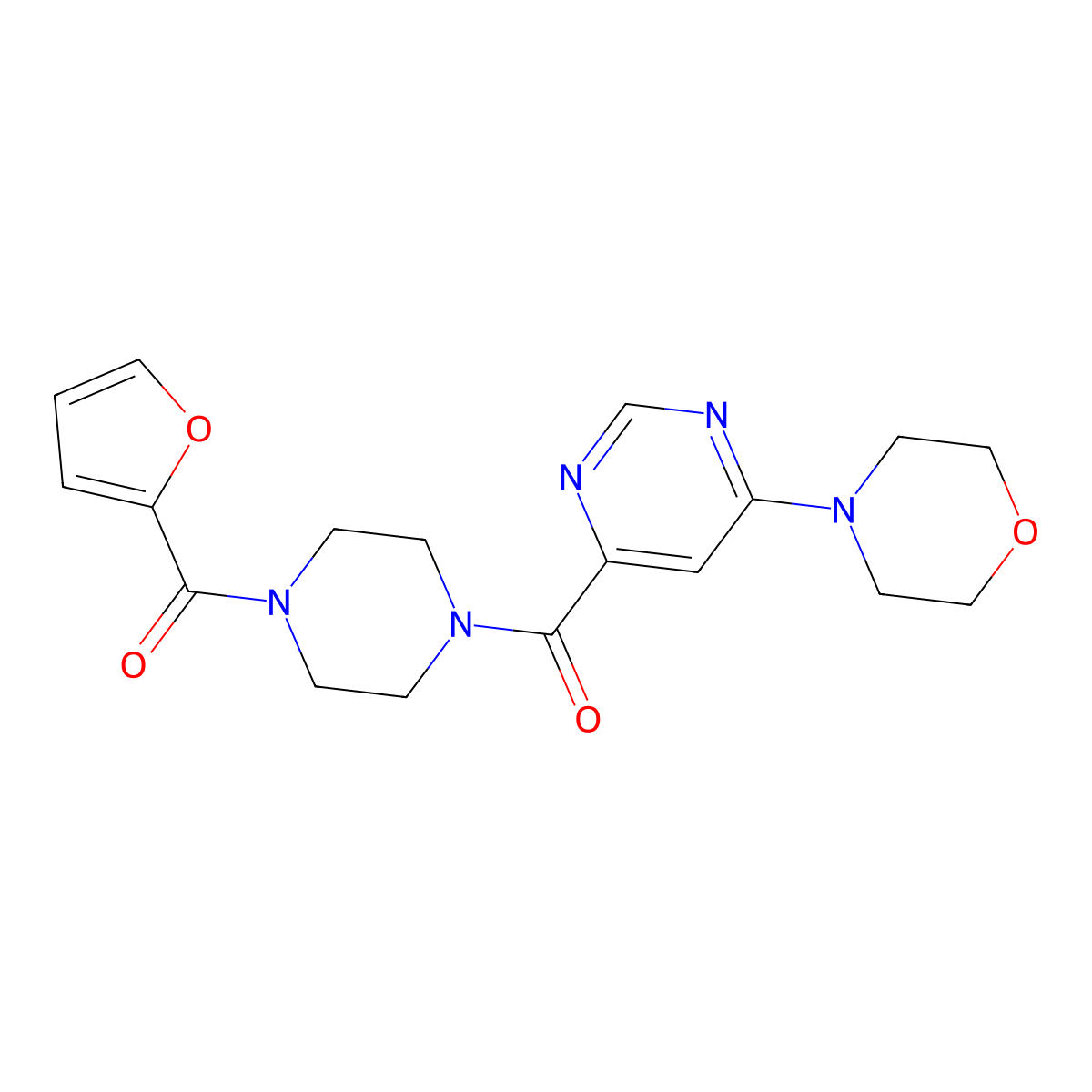 (4-(Furan-2-carbonyl)piperazin-1-yl)(6-morpholinopyrimidin-4-yl)methanone molecular structure, CAS 1901058-91-0