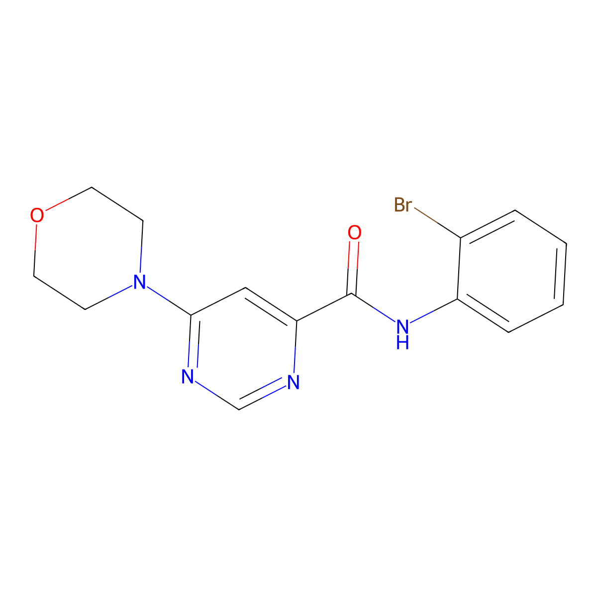 N-(2-bromophenyl)-6-morpholinopyrimidine-4-carboxamide molecular structure, CAS 1901059-52-6
