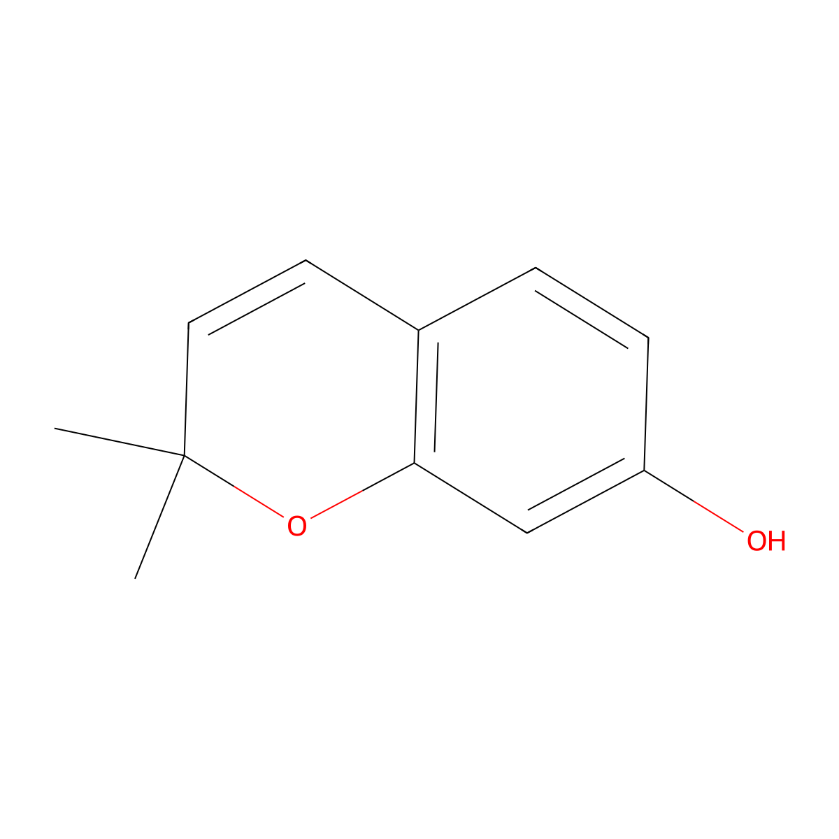 7-Hydroxy-2,2-dimethylchromene molecular structure, CAS 19012-97-6