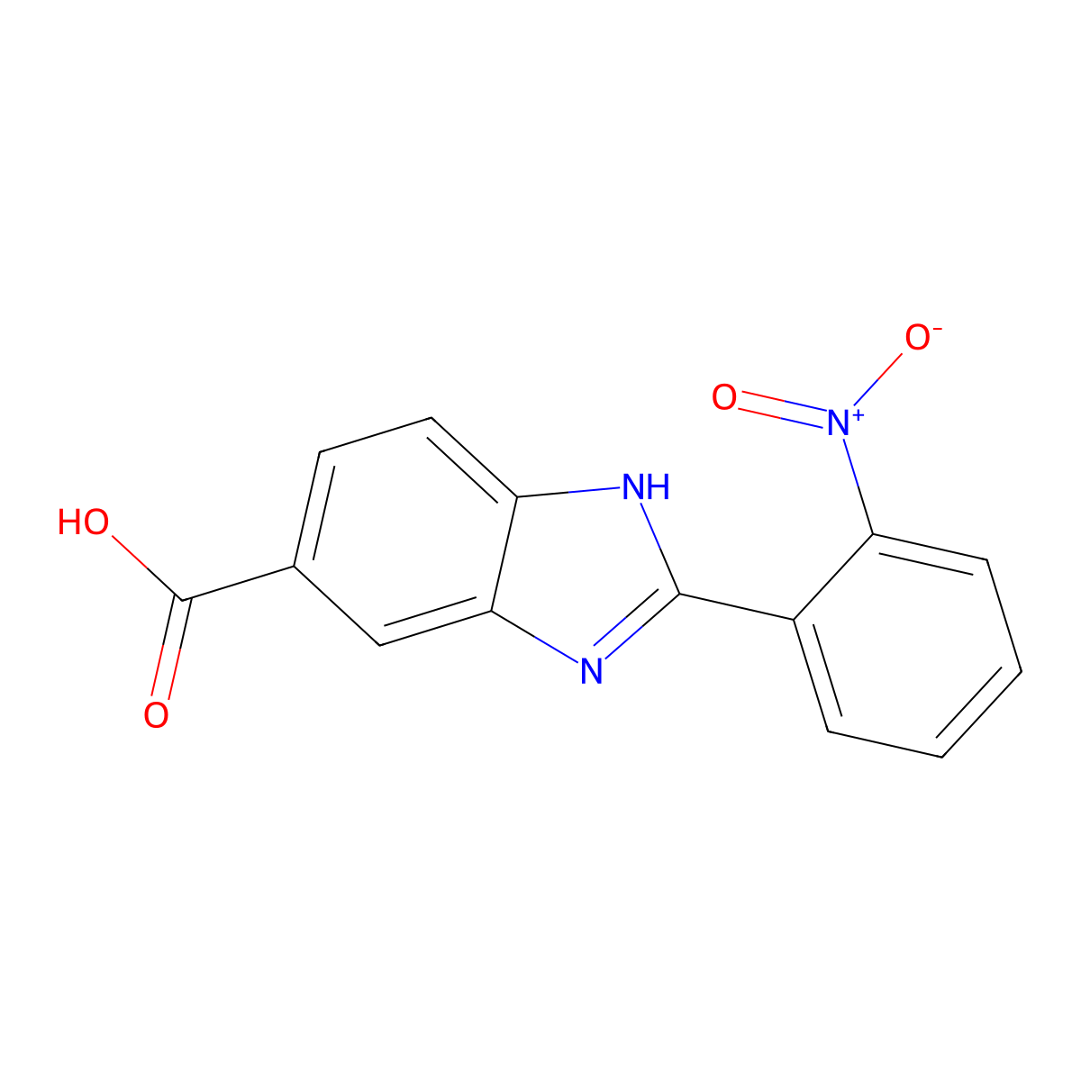2-(2-Nitrophenyl)-1H-benzimidazole-5-carboxylic acid molecular structure, CAS 190121-93-8