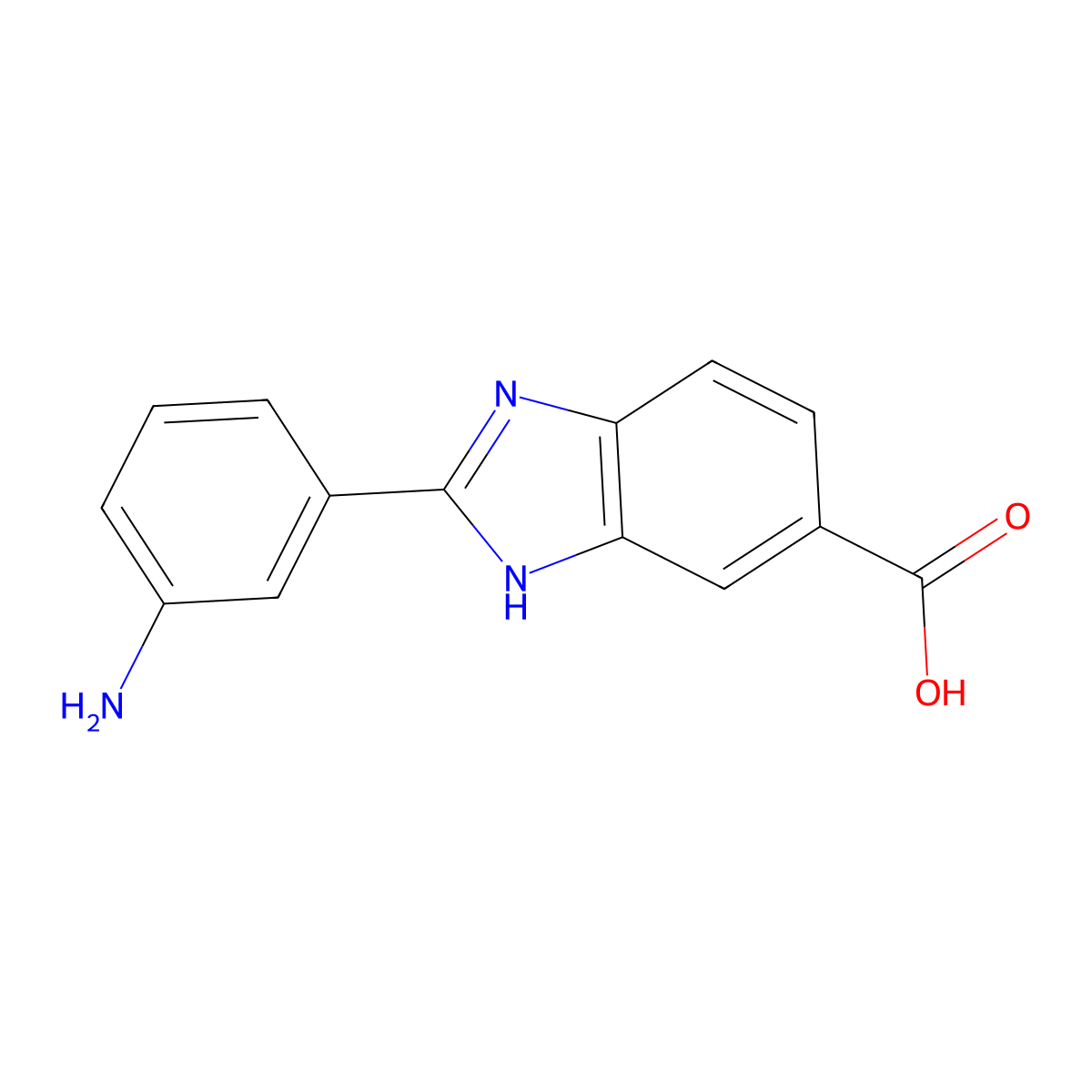 2-(3-Aminophenyl)-1H-benzimidazole-5-carboxylic acid molecular structure, CAS 190121-98-3