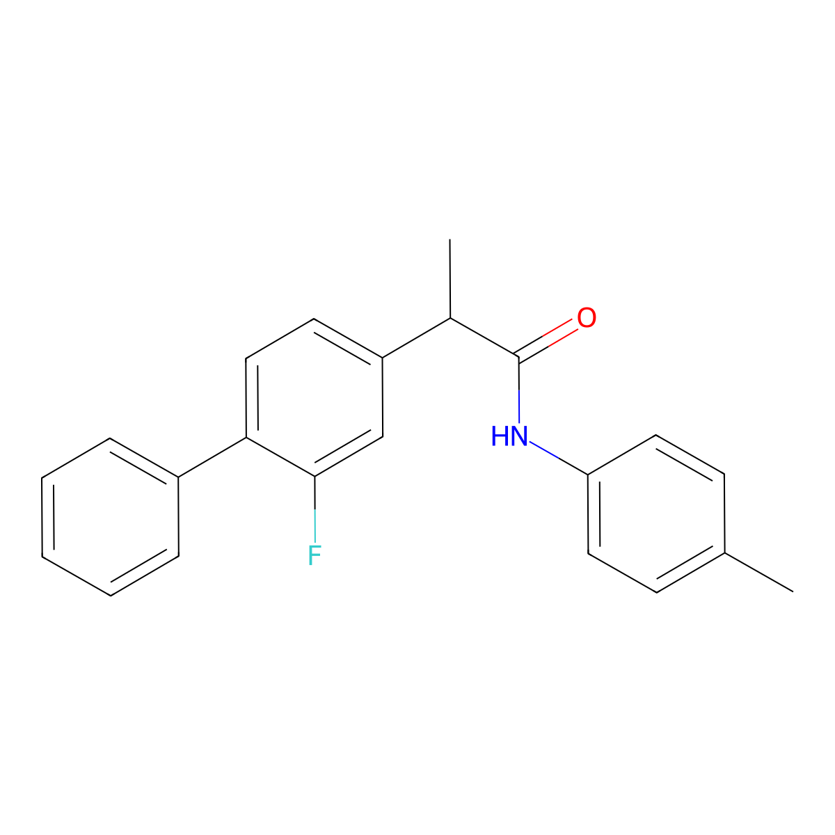 2-(2-fluoro[1,1'-biphenyl]-4-yl)-N-(4-methylphenyl)propanamide molecular structure, CAS 190125-74-7