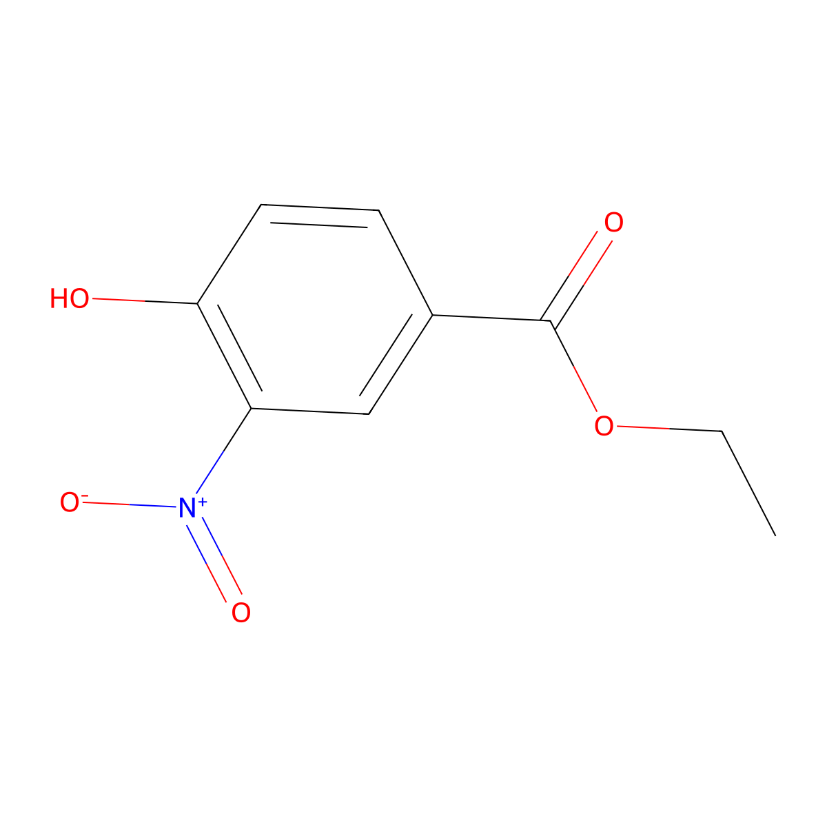 Benzoic acid, 4-hydroxy-3-nitro-, ethyl ester molecular structure, CAS 19013-10-6