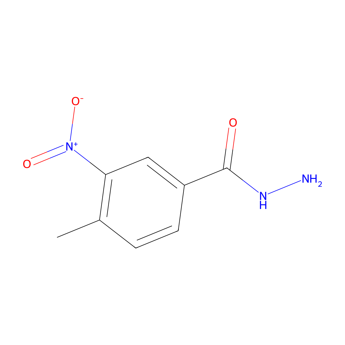 4-Methyl-3-nitrobenzohydrazide molecular structure, CAS 19013-12-8