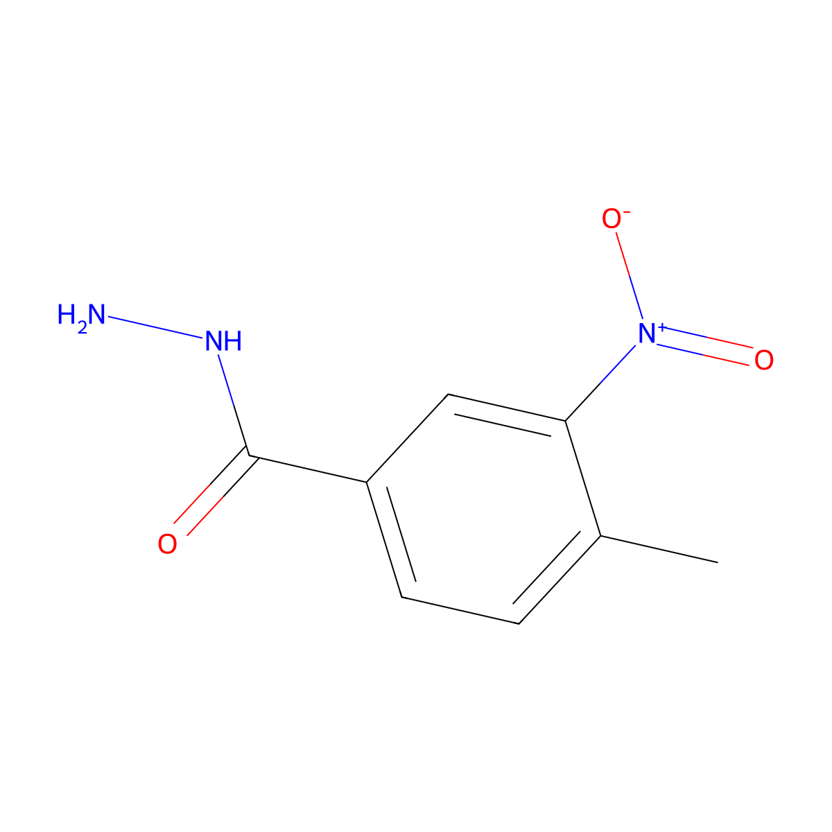 4-Methyl-3-nitrobenzohydrazide molecular structure, CAS 19013-12-8
