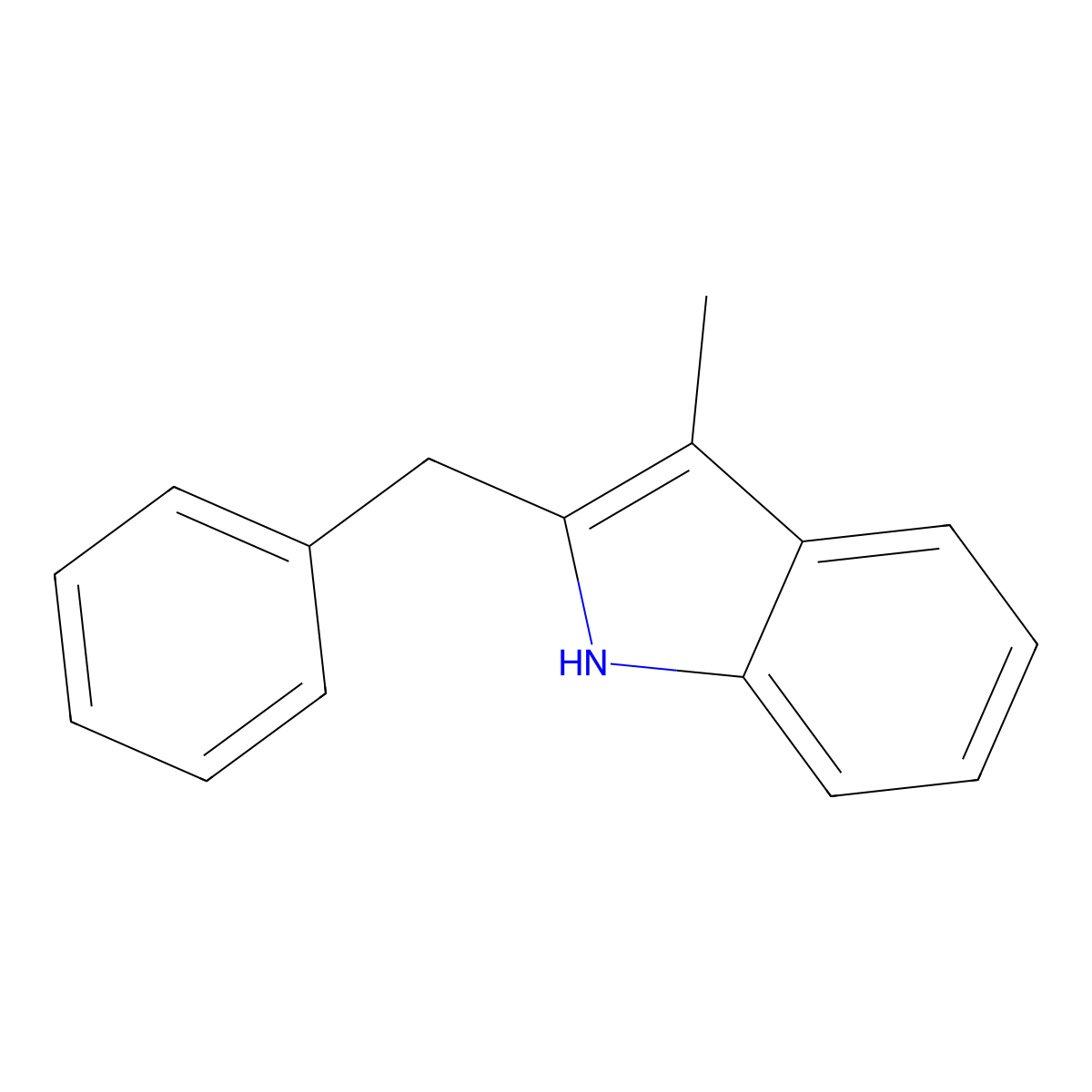2-benzyl-3-methyl-1H-indole molecular structure, CAS 19013-50-4