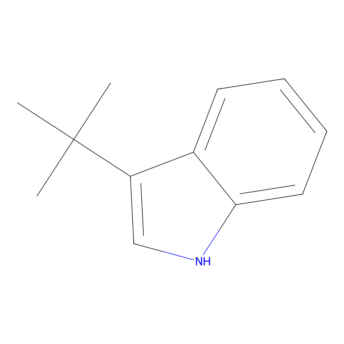 3-(1,1-Dimethylethyl)-1H-indole molecular structure, CAS 19013-51-5