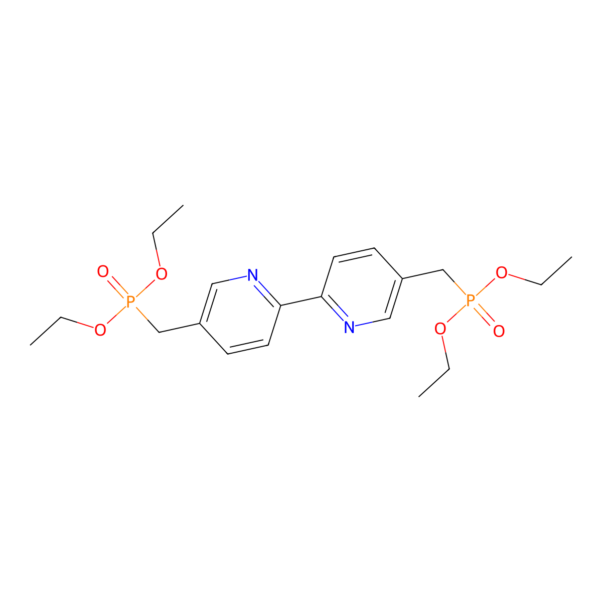 Tetraethyl ([2,2'-bipyridine]-5,5'-diylbis(methylene))bis(phosphonate) molecular structure, CAS 190130-69-9