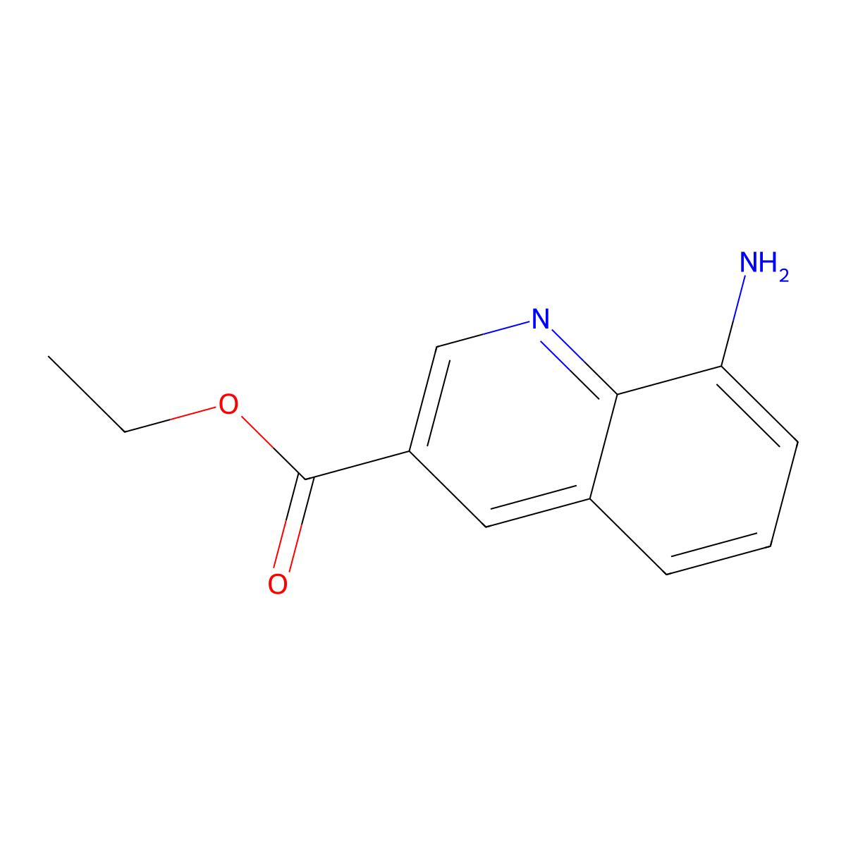 Ethyl 8-aminoquinoline-3-carboxylate molecular structure, CAS 190138-00-2