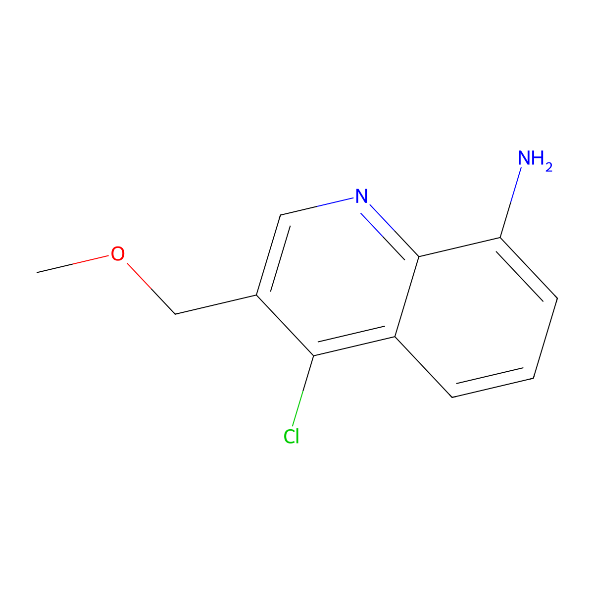 4-Chloro-3-(methoxymethyl)quinolin-8-amine molecular structure, CAS 190139-07-2