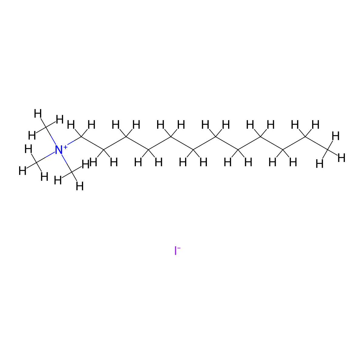 1-Dodecanaminium, N,N,N-trimethyl-, iodide (1:1) molecular structure, CAS 19014-04-1
