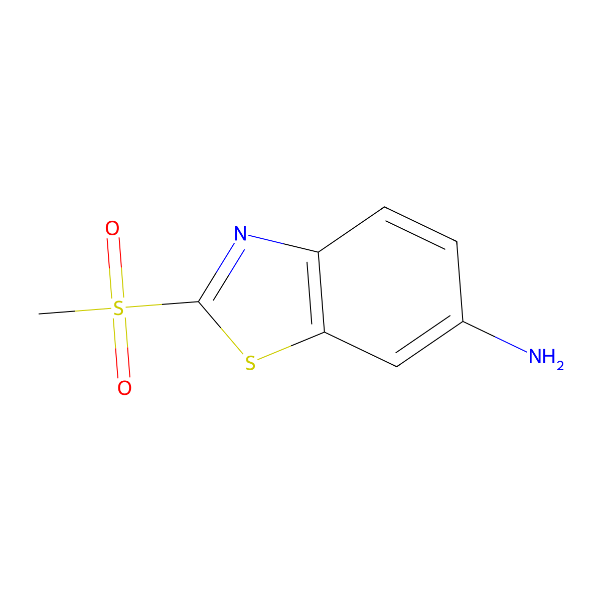 6-Benzothiazolamine, 2-(methylsulfonyl)- molecular structure, CAS 19014-44-9
