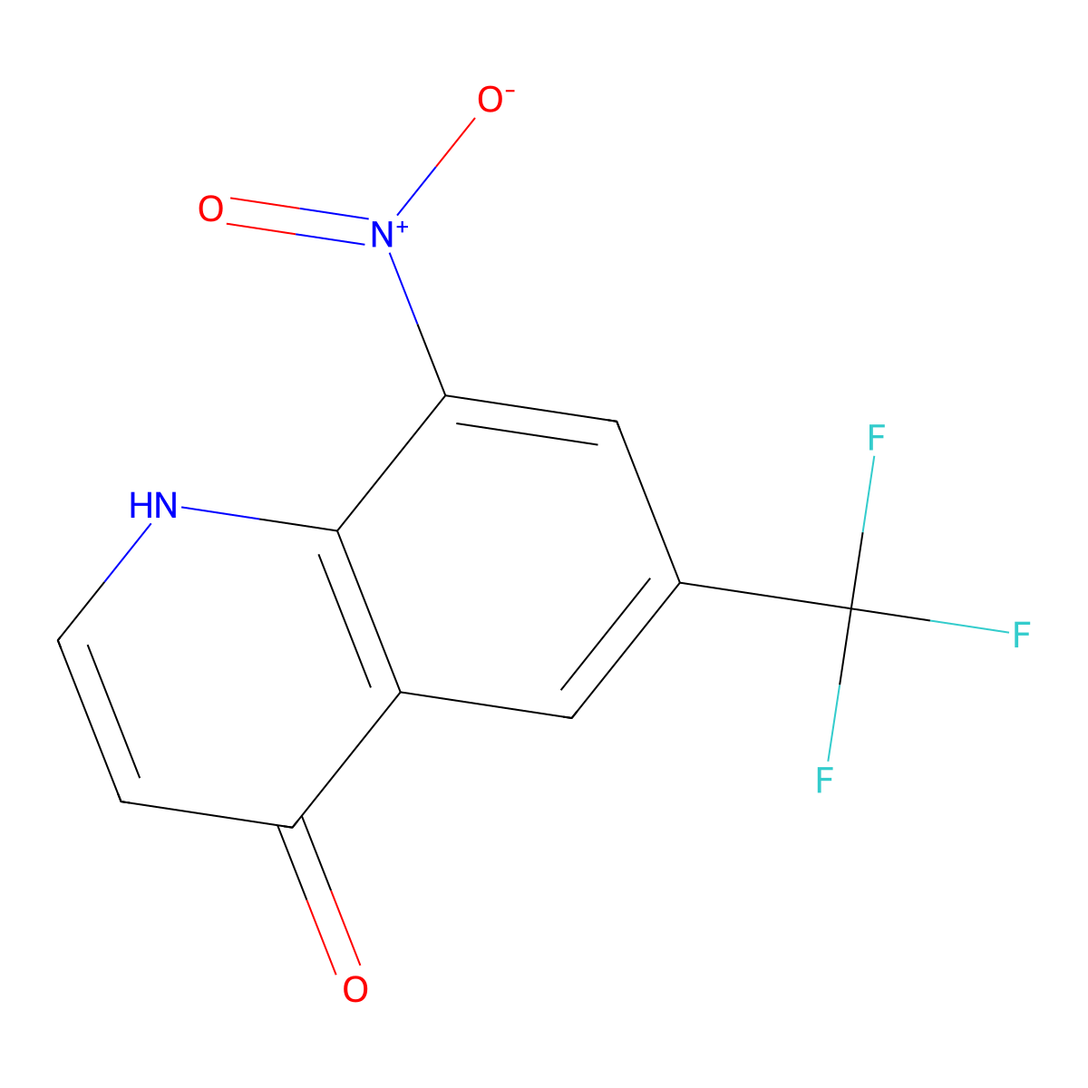 8-Nitro-6-(trifluoromethyl)quinolin-4(1H)-one molecular structure, CAS 190140-20-6