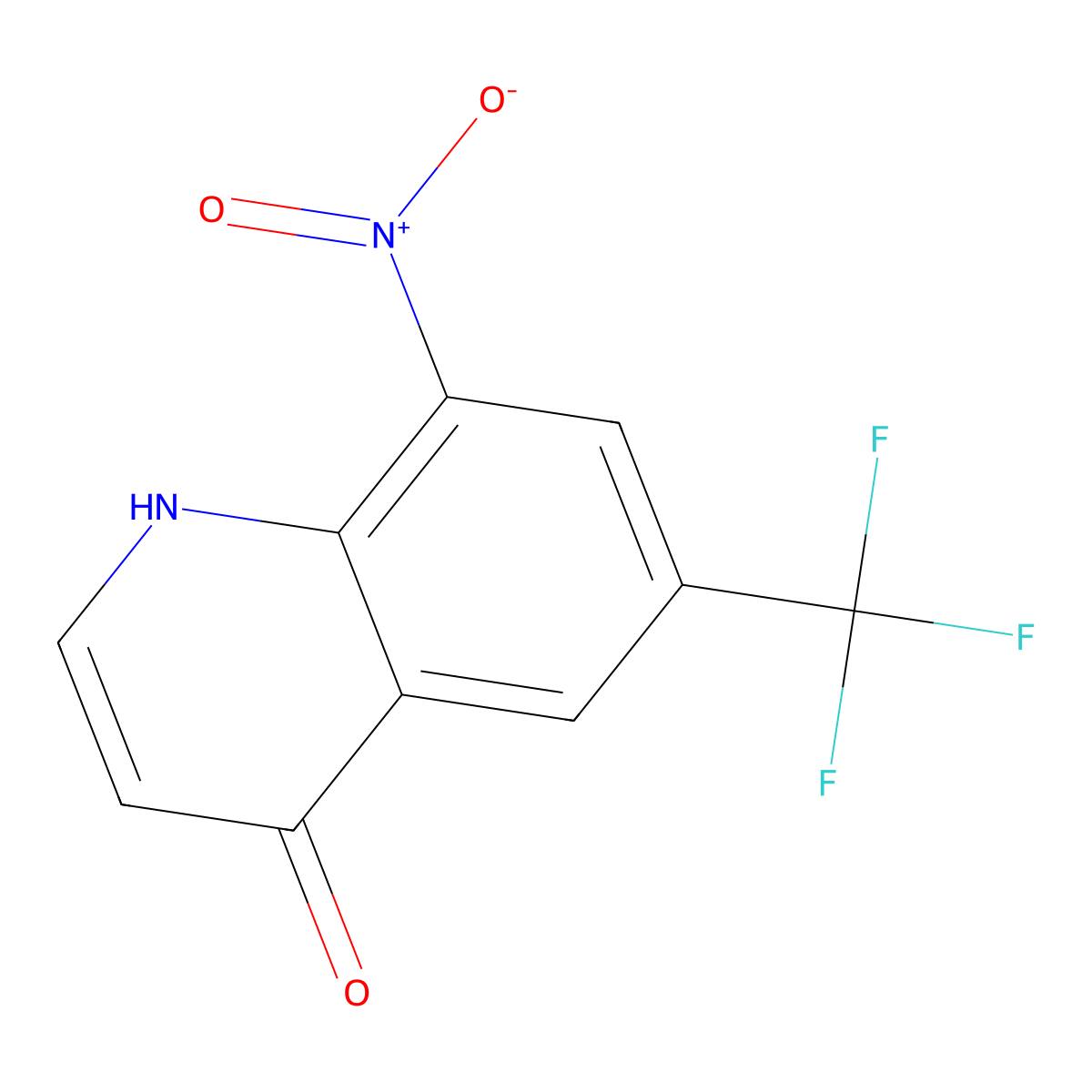 8-Nitro-6-(trifluoromethyl)quinolin-4(1H)-one molecular structure, CAS 190140-20-6