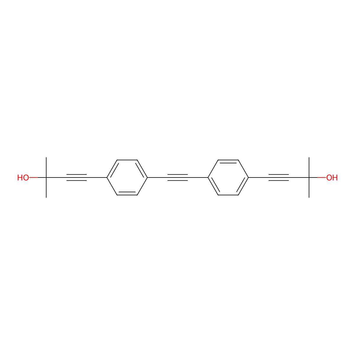 3-Butyn-2-ol, 4,4'-(1,2-ethynediyldi-4,1-phenylene)bis[2-methyl- molecular structure, CAS 190143-09-0