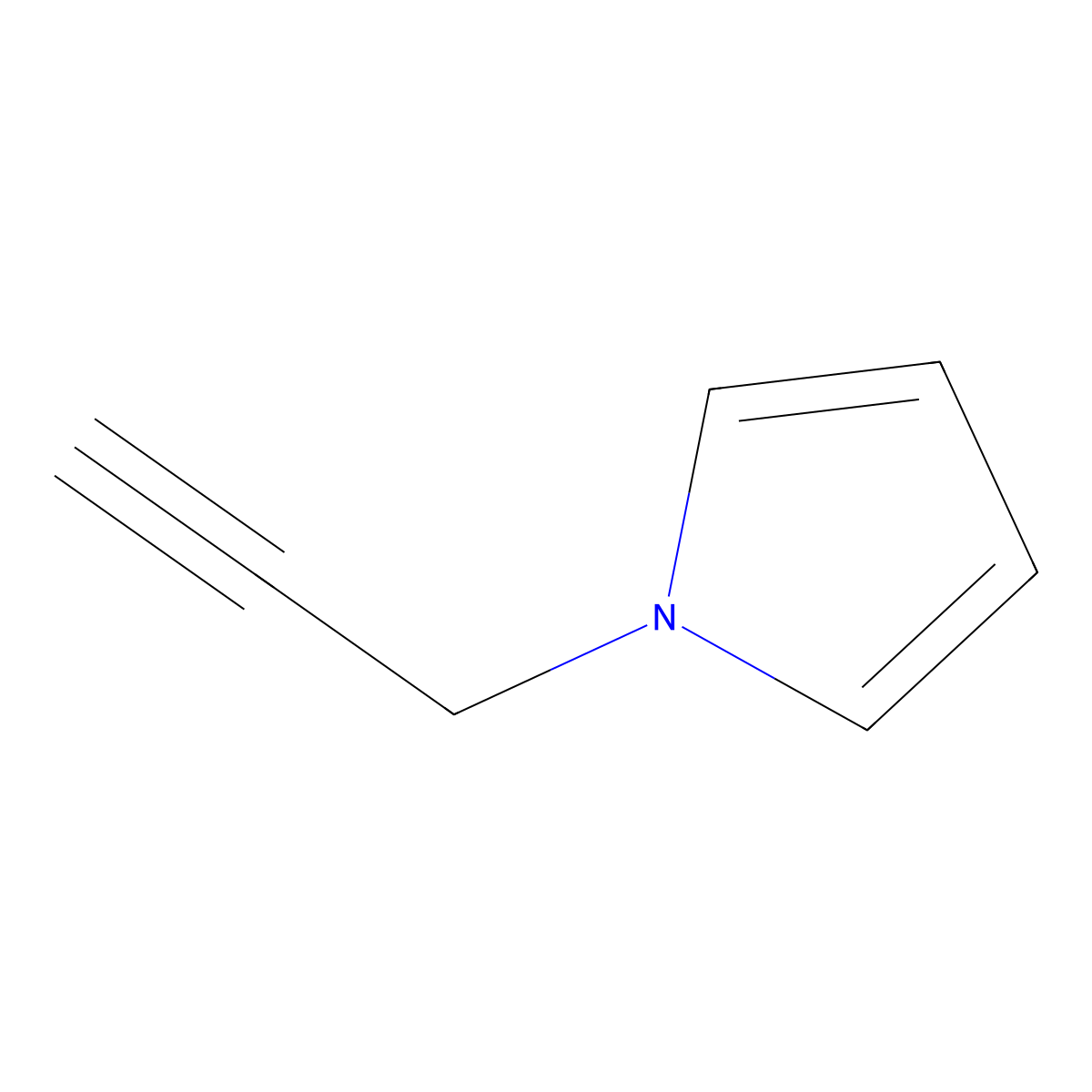 1-(prop-2-yn-1-yl)-1H-pyrrole molecular structure, CAS 19016-98-9