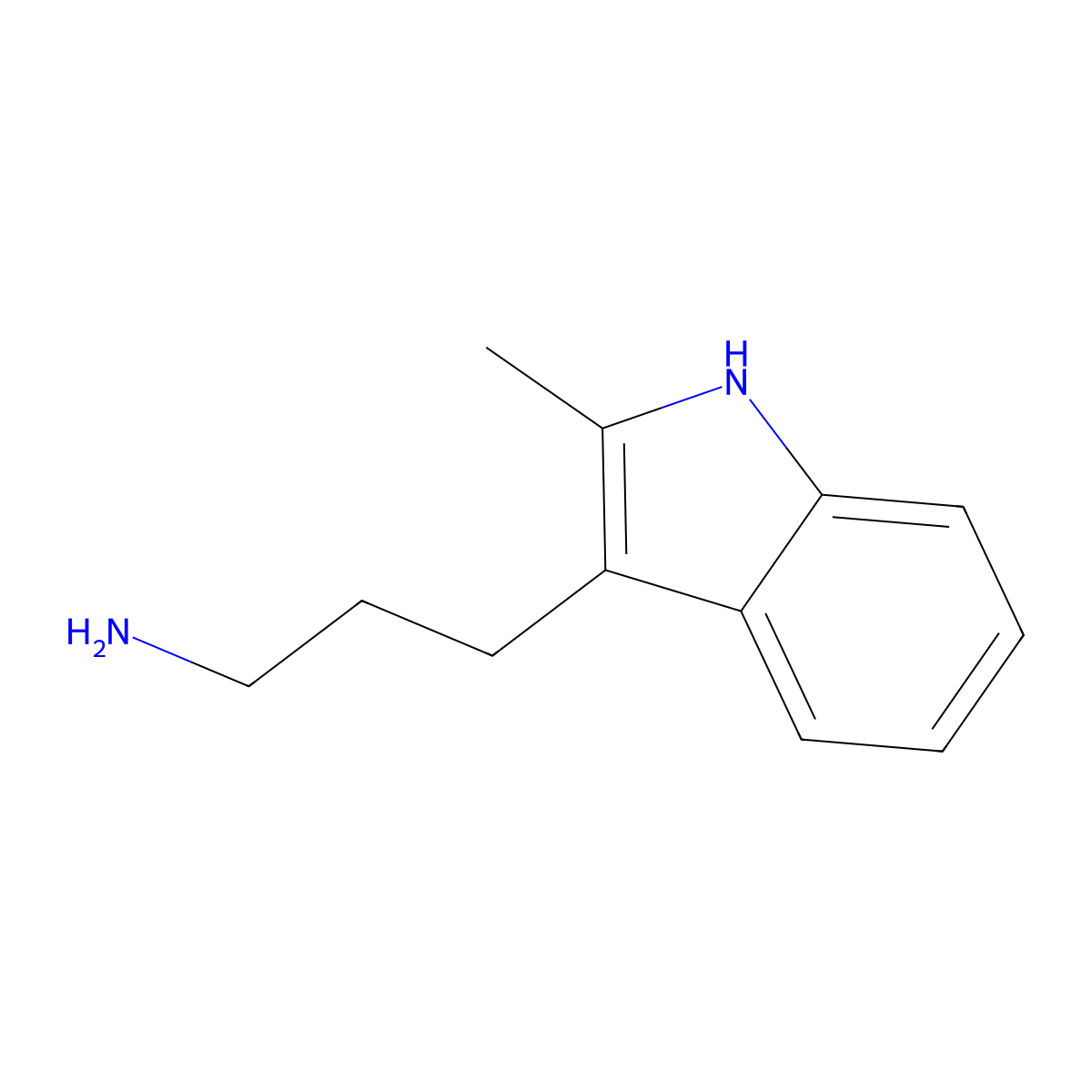 3-(2-methyl-1H-indol-3-yl)propan-1-amine molecular structure, CAS 19017-54-0