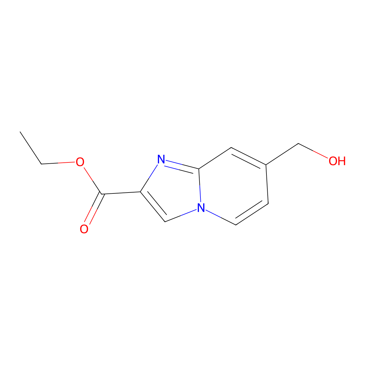 Ethyl 7-(hydroxymethyl)imidazo[1,2-a]pyridine-2-carboxylate molecular structure, CAS 1901753-58-9