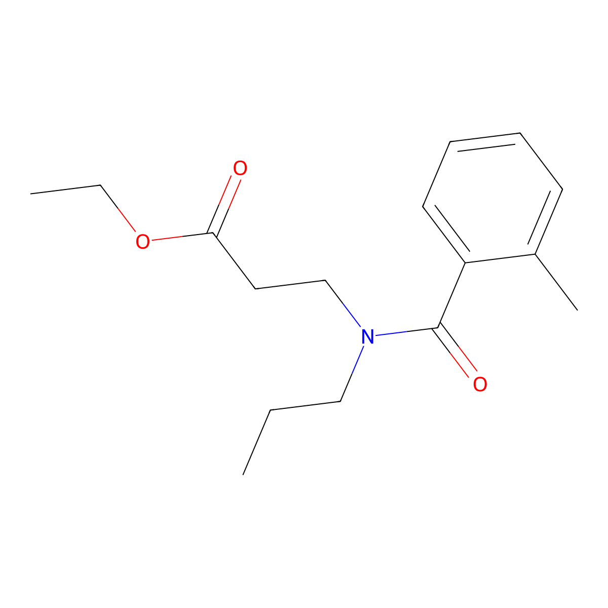 Ethyl 3-(2-methyl-N-propylbenzamido)propanoate molecular structure, CAS 1901793-59-6