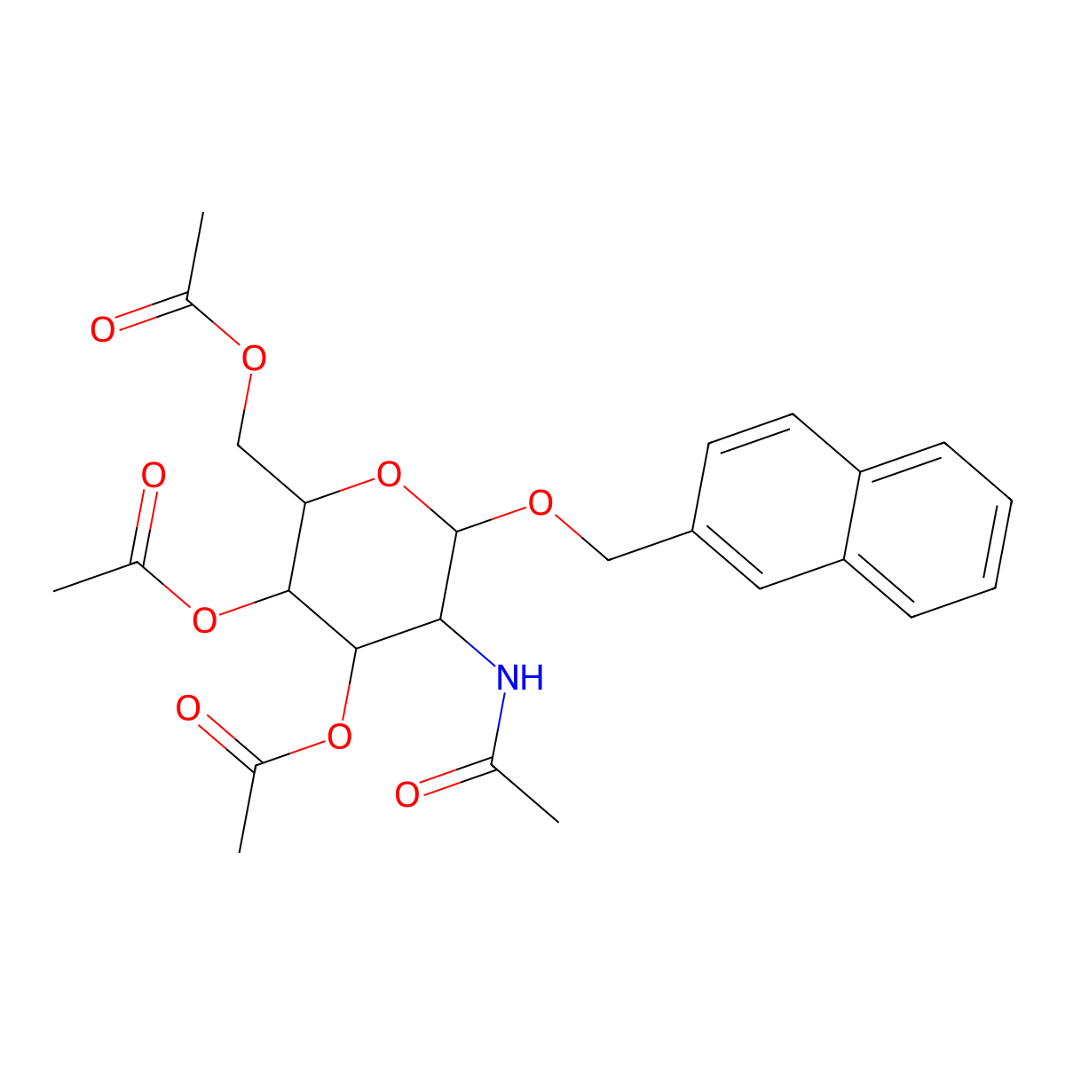 2-Naphthylmethyl 2-acetamido-3,4,6-tri-O-acetyl-2-deoxy-b-D-glucopyranoside molecular structure, CAS 190181-66-9