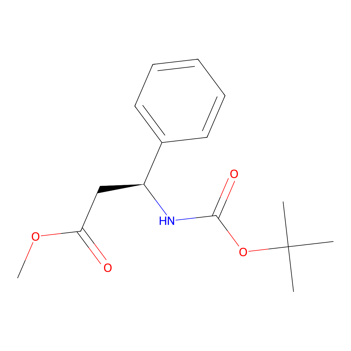 Methyl (3S)-3-Boc-amino-3-phenylpropionate molecular structure, CAS 190189-97-0
