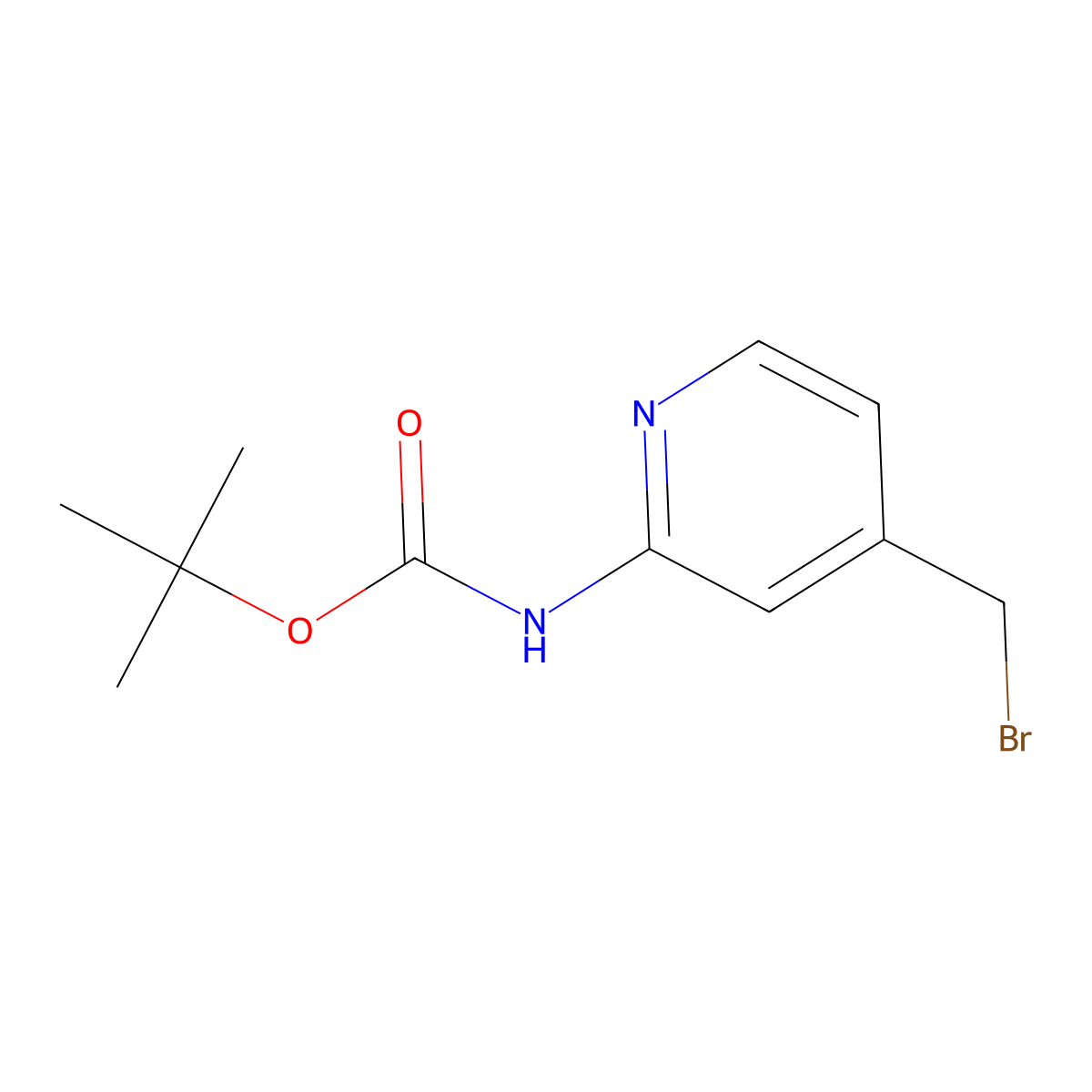 1,1-Dimethylethyl N-[4-(bromomethyl)-2-pyridinyl]carbamate molecular structure, CAS 190189-98-1