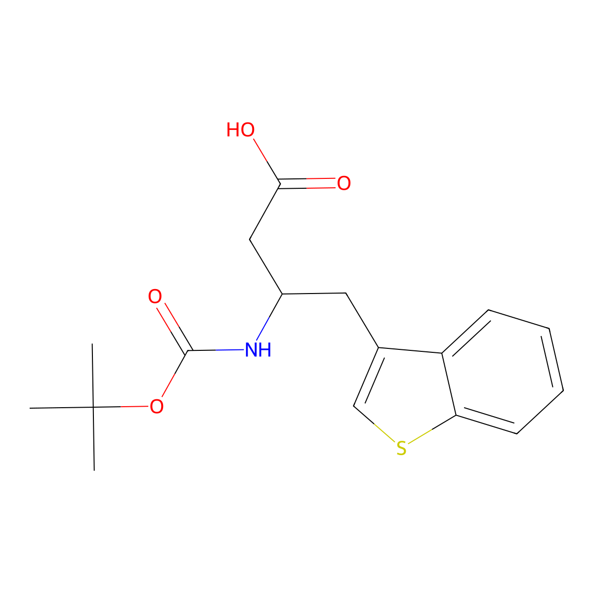 Boc-(R)-3-Amino-4-(3-benzothienyl)-butyric acid molecular structure, CAS 190190-48-8
