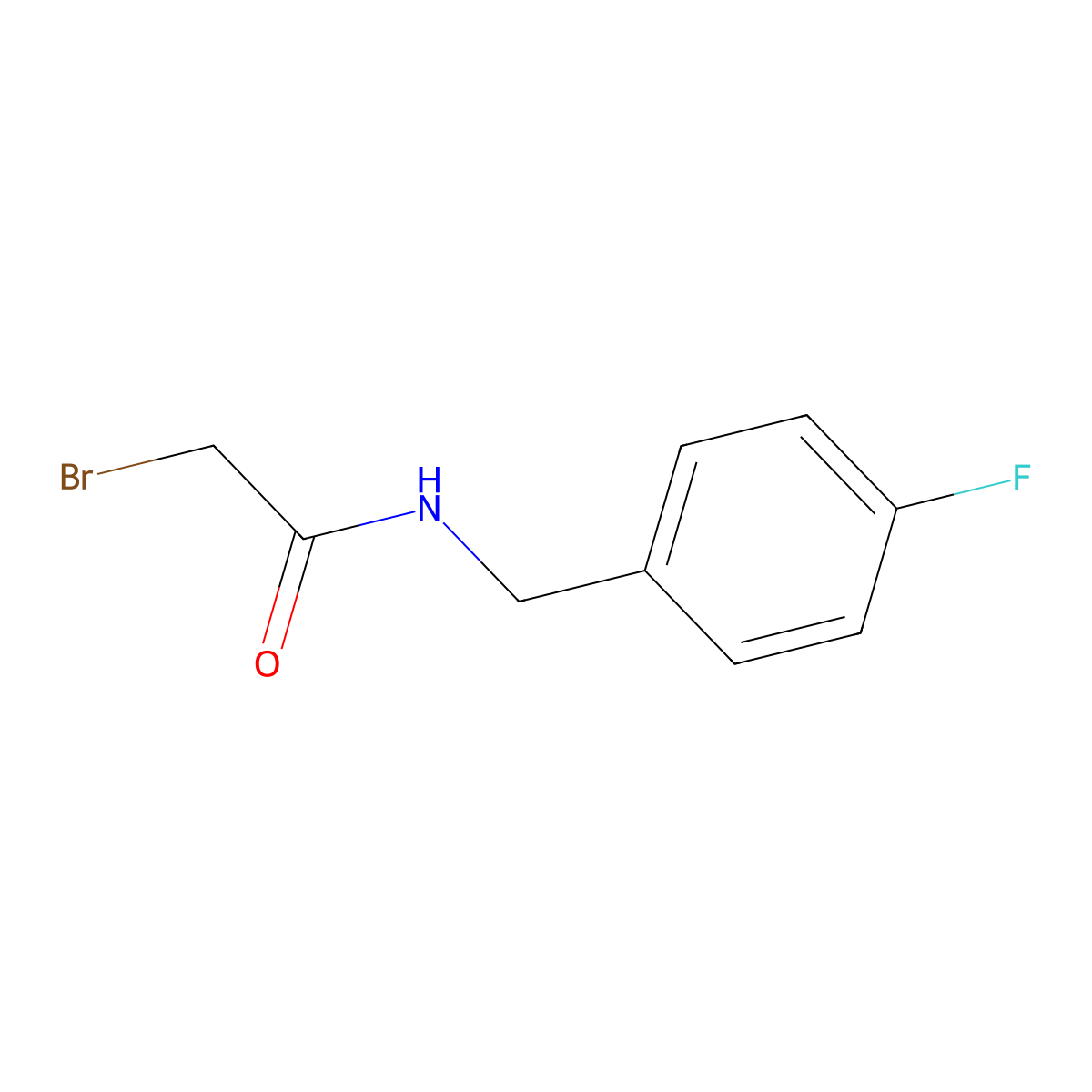 2-Bromo-N-(4-fluorobenzyl)acetamide molecular structure, CAS 190193-10-3