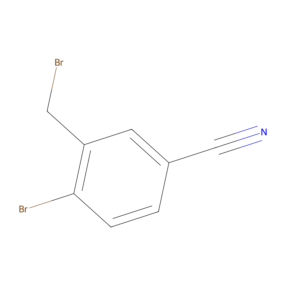 4-Bromo-3-(bromomethyl)benzonitrile molecular structure, CAS 190197-86-5