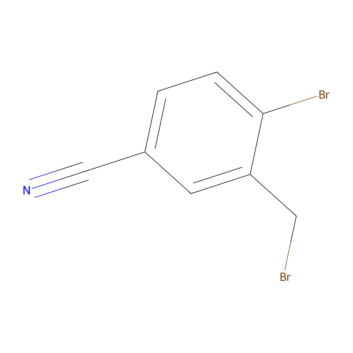 4-Bromo-3-(bromomethyl)benzonitrile molecular structure, CAS 190197-86-5