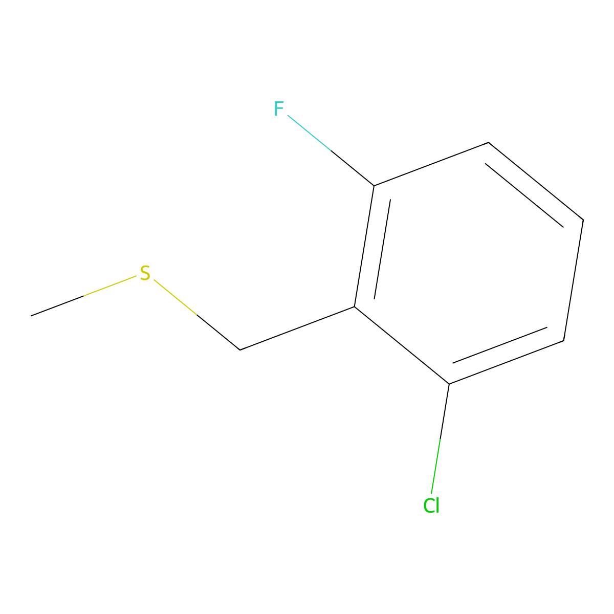 2-Chloro-6-fluorobenzyl methyl sulfide molecular structure, CAS 190197-91-2