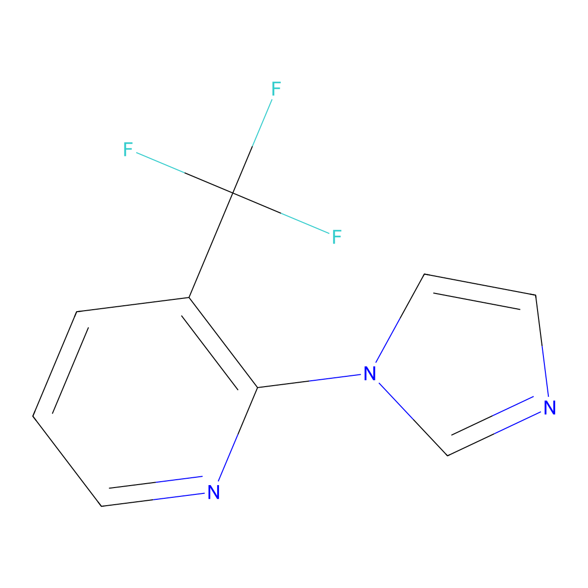 2-Imidazol-1-yl-3-(trifluoromethyl)pyridine molecular structure, CAS 190198-41-5