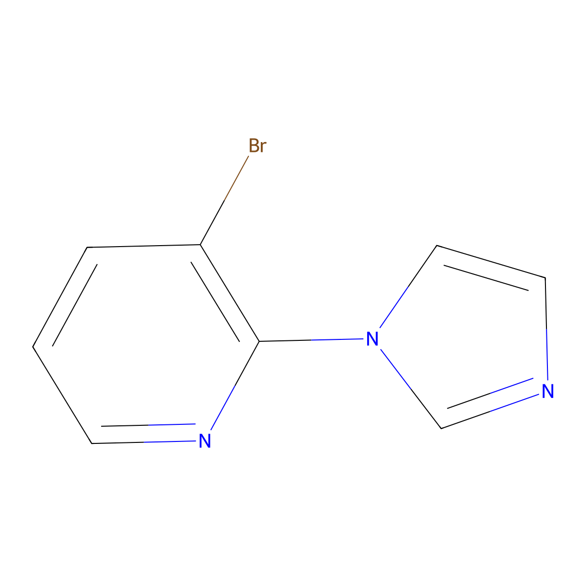 3-Bromo-2-(imidazol-1-yl)pyridine molecular structure, CAS 190198-42-6