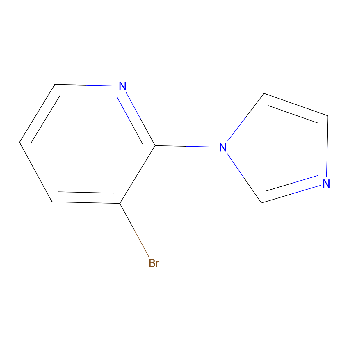 3-Bromo-2-(imidazol-1-yl)pyridine molecular structure, CAS 190198-42-6