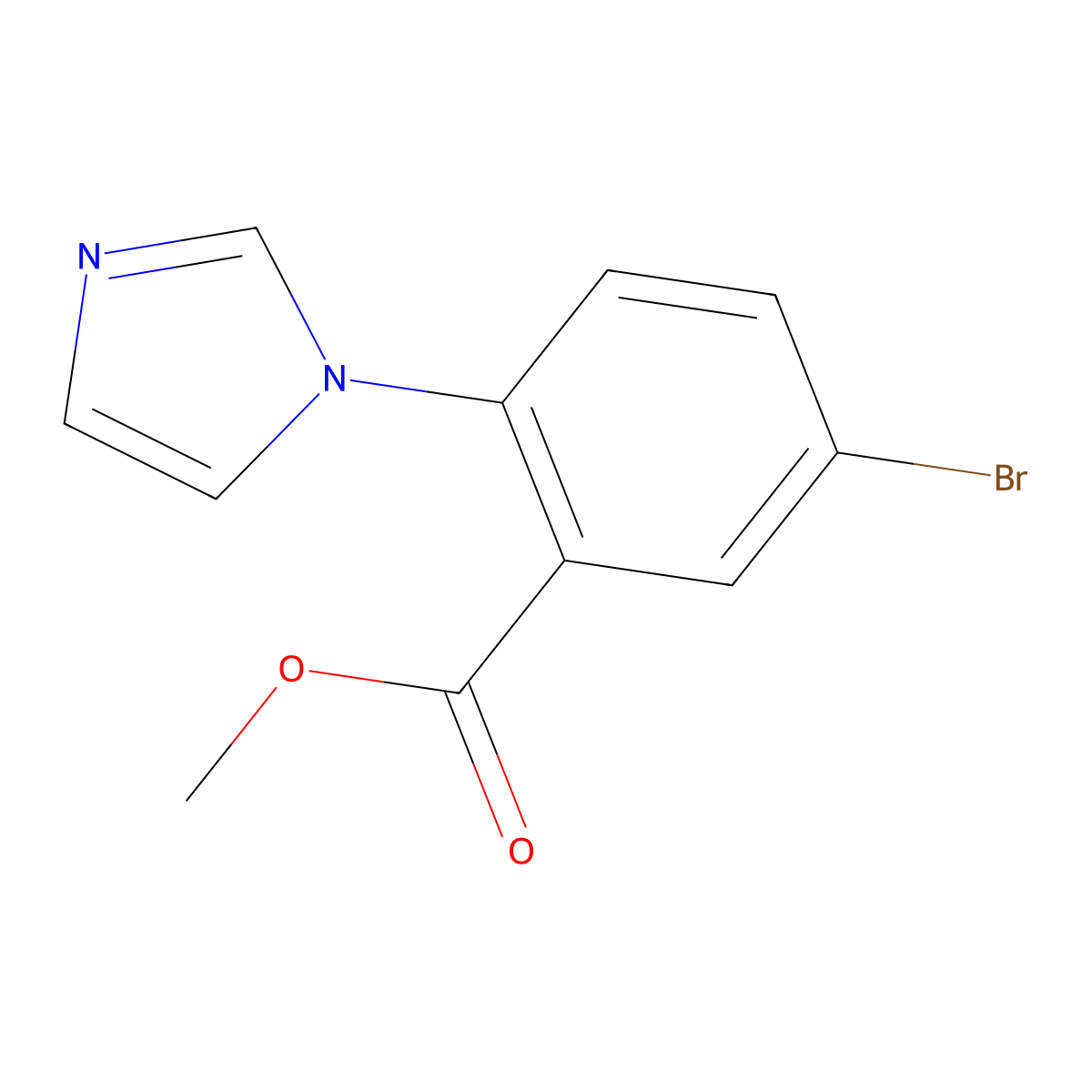 methyl 5-bromo-2-(1H-imidazol-1-yl)benzoate molecular structure, CAS 190198-71-1