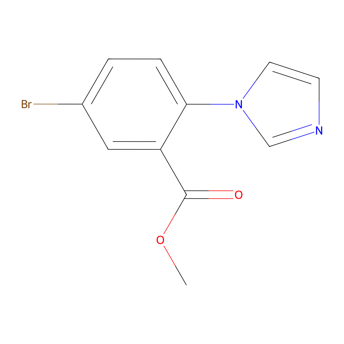 methyl 5-bromo-2-(1H-imidazol-1-yl)benzoate molecular structure, CAS 190198-71-1